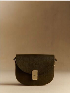 Sezane Claude Bag Moss Green In Tejus Leather - Size TU